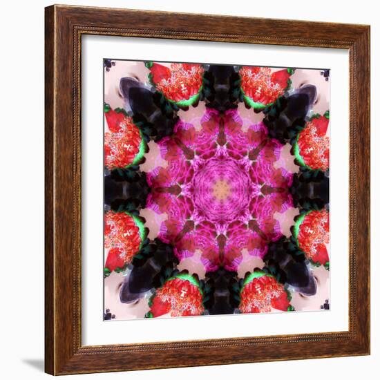 Symmetric Energetic Floral Montage of Flowers-Alaya Gadeh-Framed Photographic Print