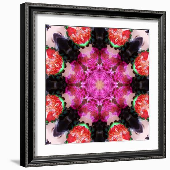 Symmetric Energetic Floral Montage of Flowers-Alaya Gadeh-Framed Photographic Print