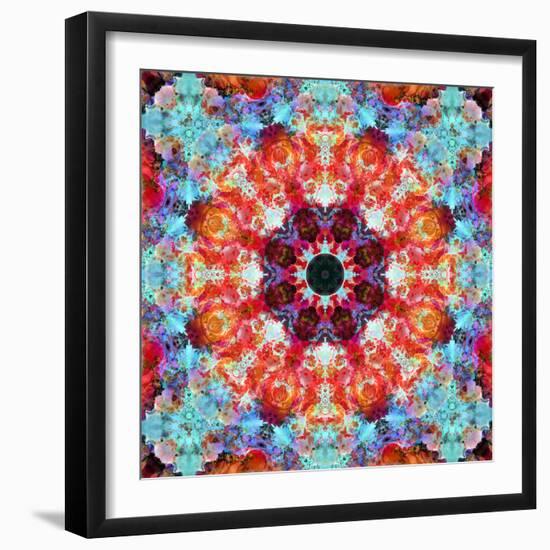 Symmetric Floral Montage with Red Blooming Rose Blossom, Cherry Blossoms and Spring Trees-Alaya Gadeh-Framed Photographic Print