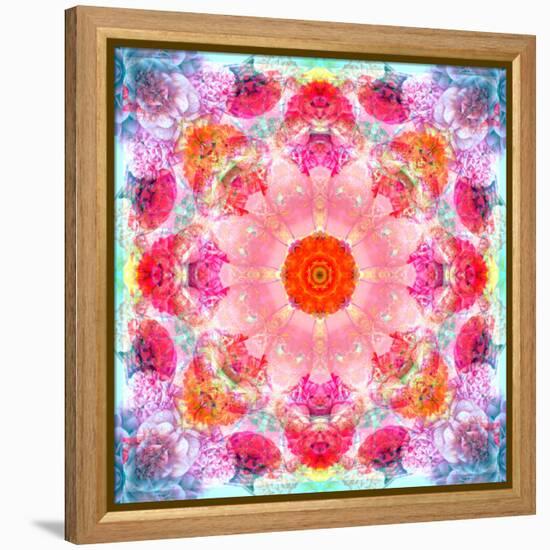 Symmetric Multicolor Layer Work of Blossoms-Alaya Gadeh-Framed Premier Image Canvas