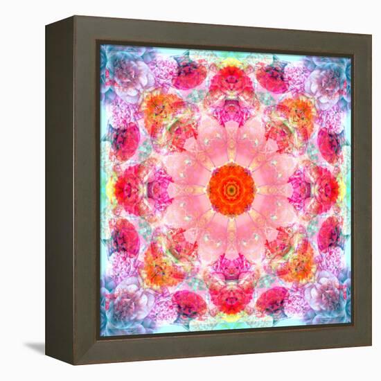 Symmetric Multicolor Layer Work of Blossoms-Alaya Gadeh-Framed Premier Image Canvas