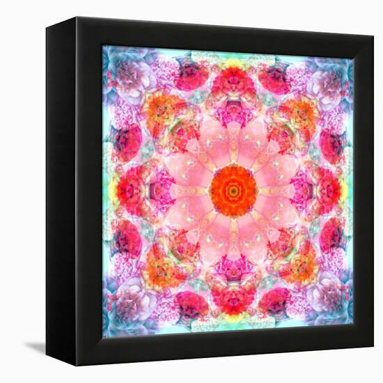 Symmetric Multicolor Layer Work of Blossoms-Alaya Gadeh-Framed Premier Image Canvas