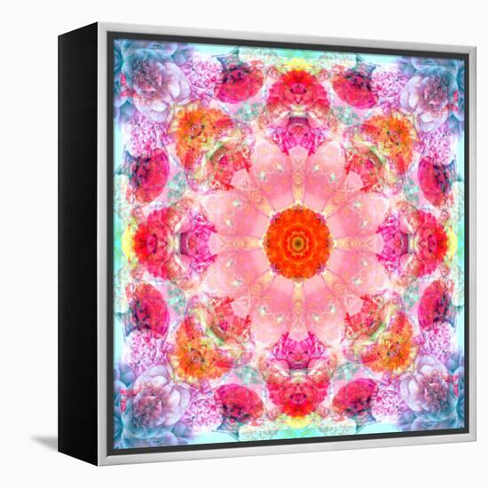 Symmetric Multicolor Layer Work of Blossoms-Alaya Gadeh-Framed Premier Image Canvas