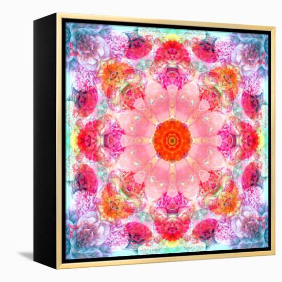 Symmetric Multicolor Layer Work of Blossoms-Alaya Gadeh-Framed Premier Image Canvas