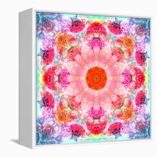 Symmetric Multicolor Layer Work of Blossoms-Alaya Gadeh-Framed Premier Image Canvas