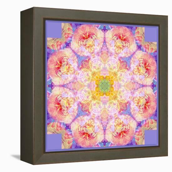 Symmetric Multicolor Layer Work of Blossoms-Alaya Gadeh-Framed Premier Image Canvas