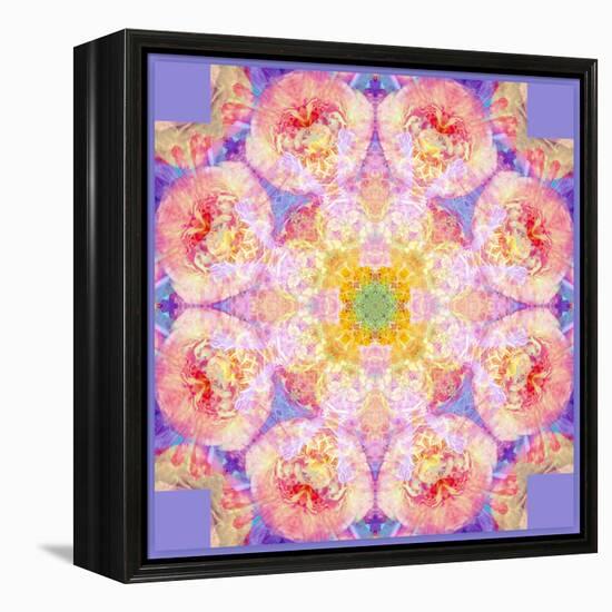 Symmetric Multicolor Layer Work of Blossoms-Alaya Gadeh-Framed Premier Image Canvas