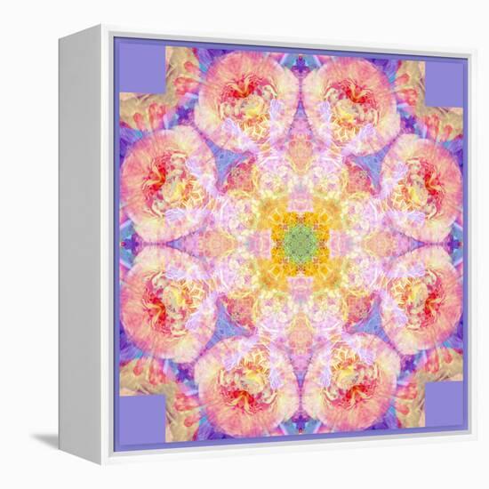 Symmetric Multicolor Layer Work of Blossoms-Alaya Gadeh-Framed Premier Image Canvas