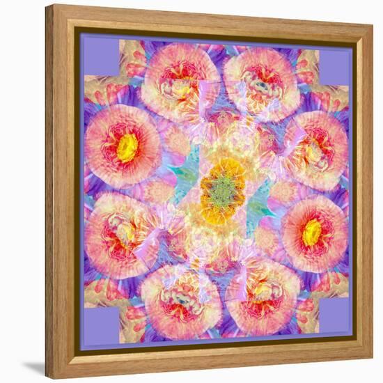 Symmetric Multicolor Layer Work of Blossoms-Alaya Gadeh-Framed Premier Image Canvas