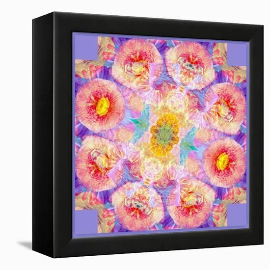 Symmetric Multicolor Layer Work of Blossoms-Alaya Gadeh-Framed Premier Image Canvas