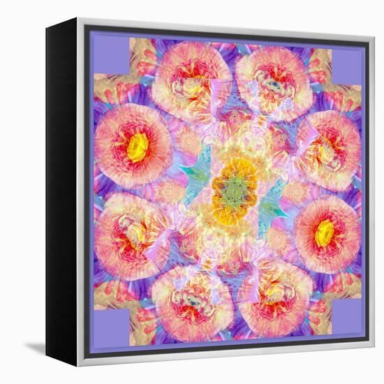 Symmetric Multicolor Layer Work of Blossoms-Alaya Gadeh-Framed Premier Image Canvas