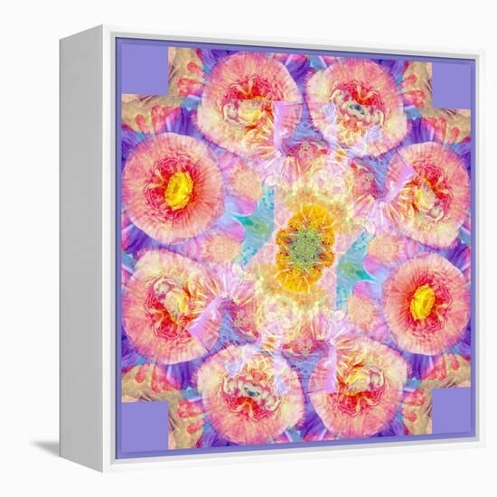 Symmetric Multicolor Layer Work of Blossoms-Alaya Gadeh-Framed Premier Image Canvas