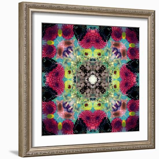 Symmetric Ornament from Flowers, Conceptual Photographic Layer Work-Alaya Gadeh-Framed Photographic Print