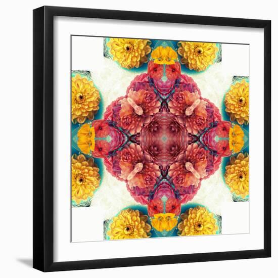 Symmetric Ornament from Flowers, Photographic Layer Work-Alaya Gadeh-Framed Photographic Print