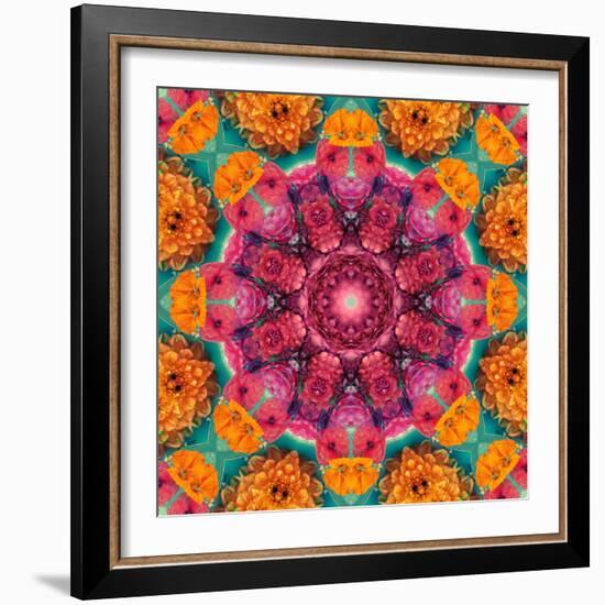 Symmetric Ornament from Flowers, Photographic Layer Work-Alaya Gadeh-Framed Photographic Print