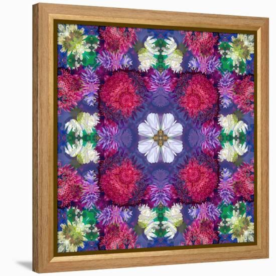 Symmetric Ornament from Multicolor Blossoms-Alaya Gadeh-Framed Premier Image Canvas