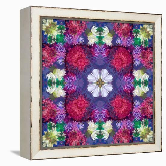 Symmetric Ornament from Multicolor Blossoms-Alaya Gadeh-Framed Premier Image Canvas