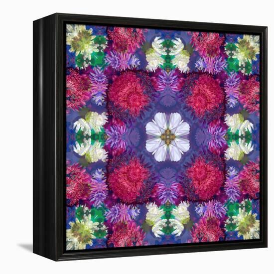 Symmetric Ornament from Multicolor Blossoms-Alaya Gadeh-Framed Premier Image Canvas