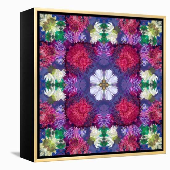 Symmetric Ornament from Multicolor Blossoms-Alaya Gadeh-Framed Premier Image Canvas