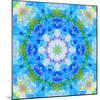 Symmetric Ornament Mandala from Flowers in Blue and Green Tones-Alaya Gadeh-Mounted Photographic Print