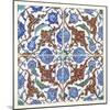 Symmetrical Floral Decoration on Four Tiles, 16th Century-null-Mounted Giclee Print