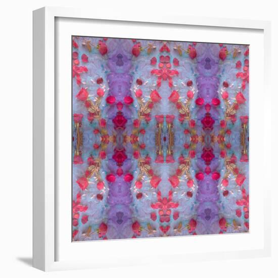 Symmetrical Photomontage of Red Roses and Floral Ornaments-Alaya Gadeh-Framed Photographic Print