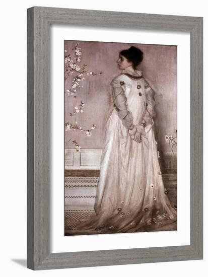 Symphony in Flesh Color and Pink: Portrait of Mrs. Frances Leyland-James Abbott McNeill Whistler-Framed Giclee Print