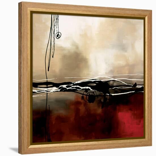 Symphony in Red and Khaki I-Laurie Maitland-Framed Stretched Canvas