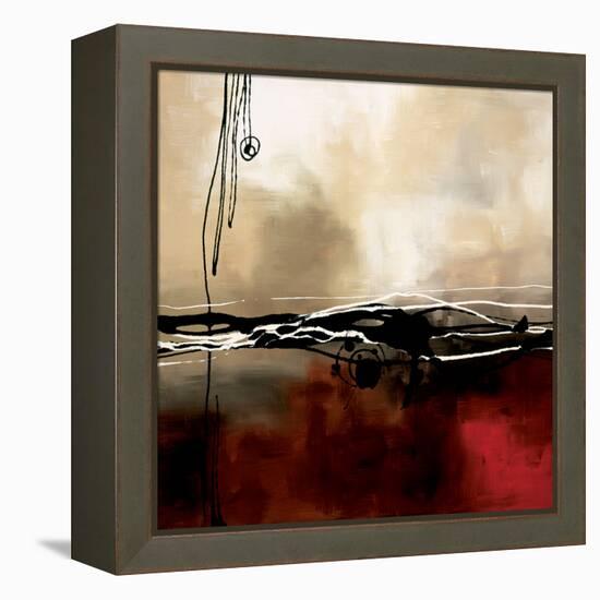 Symphony in Red and Khaki I-Laurie Maitland-Framed Stretched Canvas