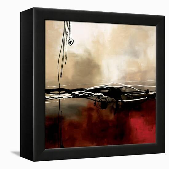 Symphony in Red and Khaki I-Laurie Maitland-Framed Stretched Canvas