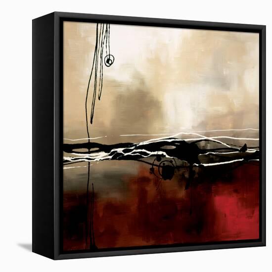 Symphony in Red and Khaki I-Laurie Maitland-Framed Stretched Canvas