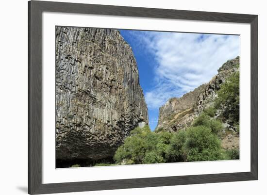 Symphony of Stones, Basalt columns formation along Garni gorge, Kotayk Province, Armenia, Caucasus,-G&M Therin-Weise-Framed Photographic Print