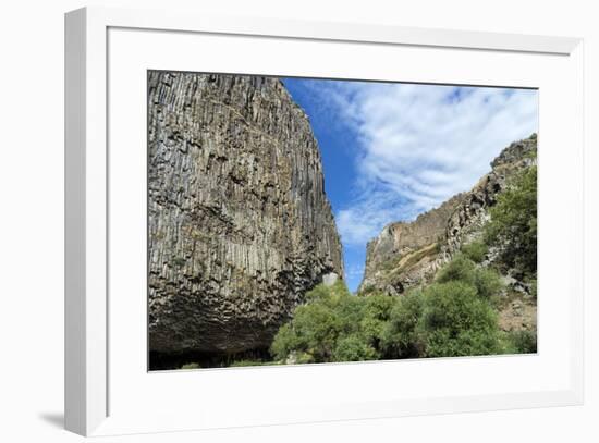 Symphony of Stones, Basalt columns formation along Garni gorge, Kotayk Province, Armenia, Caucasus,-G&M Therin-Weise-Framed Photographic Print