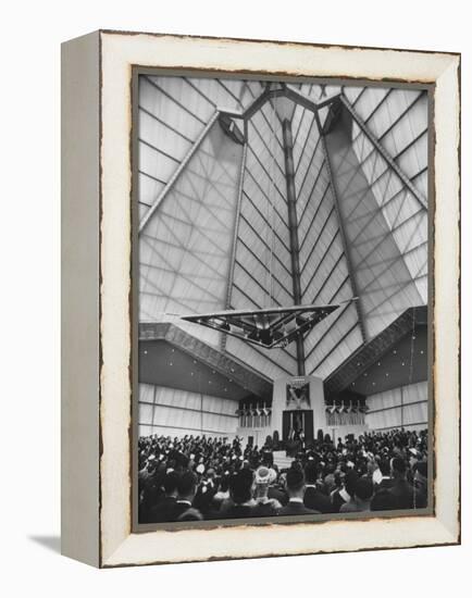 Synagogue Designed by Frank Lloyd Wright-null-Framed Premier Image Canvas
