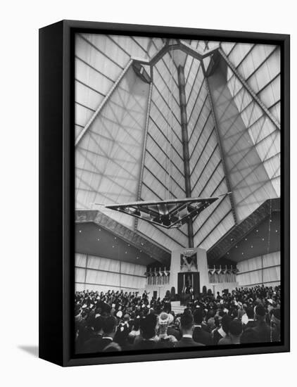 Synagogue Designed by Frank Lloyd Wright-null-Framed Premier Image Canvas