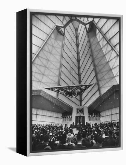 Synagogue Designed by Frank Lloyd Wright-null-Framed Premier Image Canvas