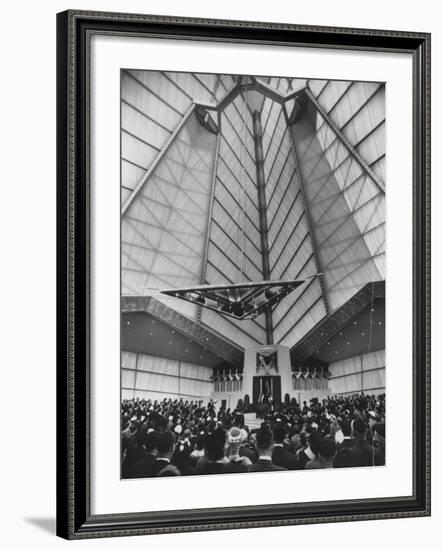 Synagogue Designed by Frank Lloyd Wright-null-Framed Photographic Print