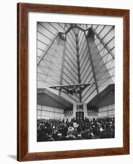 Synagogue Designed by Frank Lloyd Wright-null-Framed Photographic Print