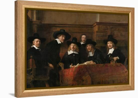 Syndics of the Drapers' Guild (The Sampling Official), 1662-Rembrandt van Rijn-Framed Premier Image Canvas