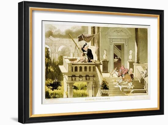 Syntax Star-Gazing, C1815-Thomas Rowlandson-Framed Giclee Print