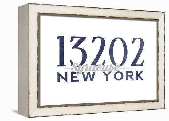 Syracuse, New York - 13202 Zip Code (Blue)-Lantern Press-Framed Stretched Canvas