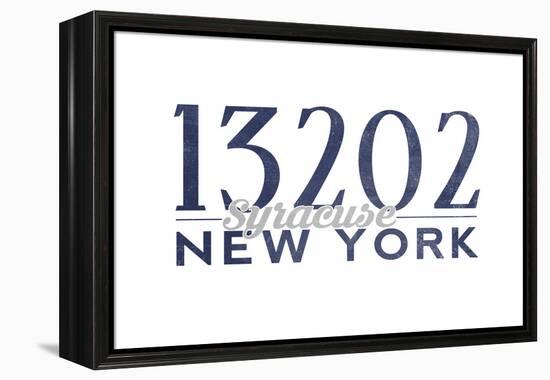 Syracuse, New York - 13202 Zip Code (Blue)-Lantern Press-Framed Stretched Canvas