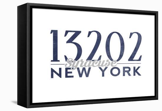 Syracuse, New York - 13202 Zip Code (Blue)-Lantern Press-Framed Stretched Canvas