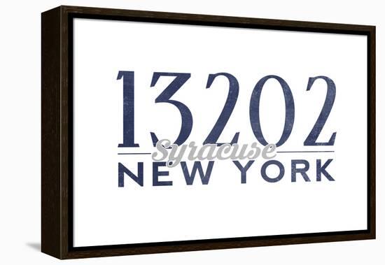 Syracuse, New York - 13202 Zip Code (Blue)-Lantern Press-Framed Stretched Canvas