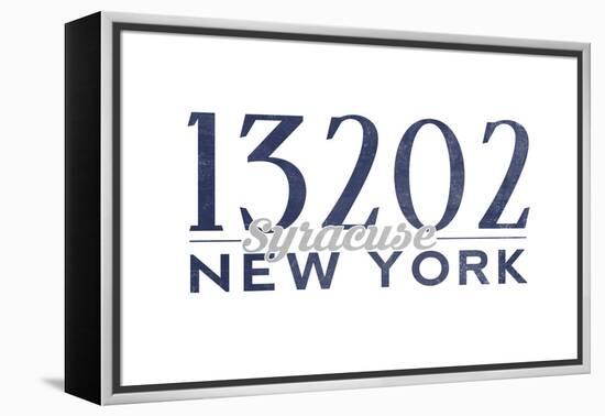 Syracuse, New York - 13202 Zip Code (Blue)-Lantern Press-Framed Stretched Canvas