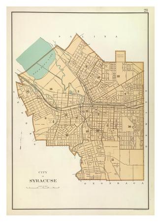 Syracuse New York Map Syracuse, New York, C.1895' Art Print - Joseph Rudolf Bien | Art.com