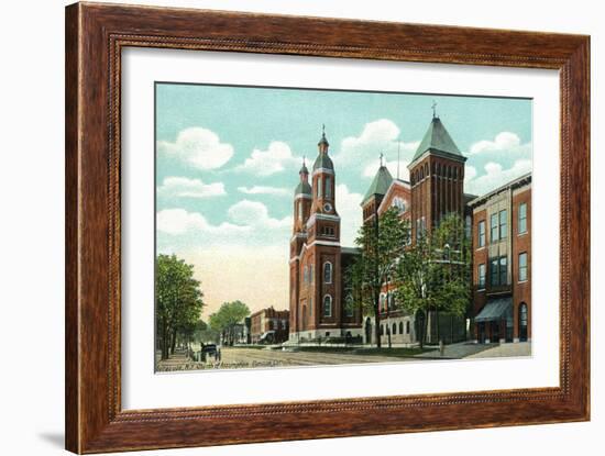 Syracuse, New York - Church of the Assumption Exterior View-Lantern Press-Framed Art Print