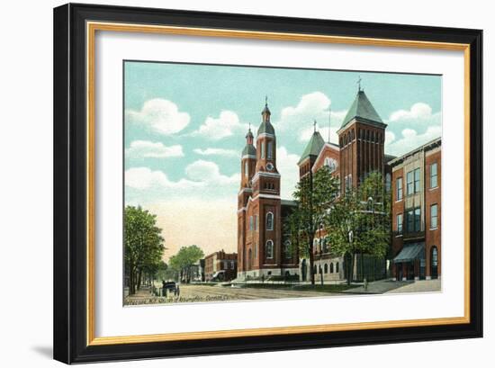 Syracuse, New York - Church of the Assumption Exterior View-Lantern Press-Framed Art Print