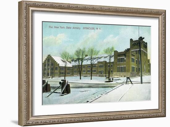 Syracuse, New York - NY State Armory Exterior View-Lantern Press-Framed Art Print