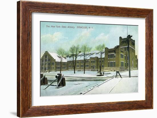 Syracuse, New York - NY State Armory Exterior View-Lantern Press-Framed Art Print